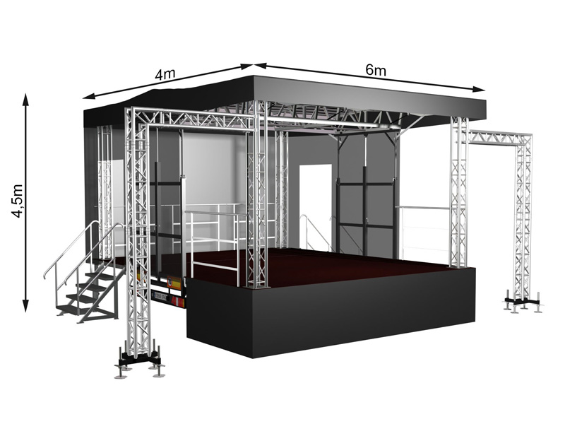 Mobile Stage with a flat roof
